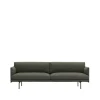 Canapé Outline 3 places tissu, Fiord 961 green-pieds noirs