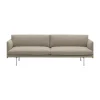 Canapé Outline 3 places tissu, Ecriture 240-Polished Aluminum