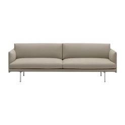 Canapé Outline 3 places tissu, Ecriture 240-Polished Aluminum
