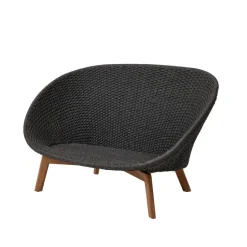 Canapé Peacock 2 places soft rope, Dark grey, teak