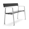 Canapé Piccolo, Lasure acajou noir, support en aluminium brut