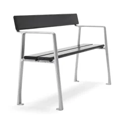 Canapé Piccolo, Lasure acajou noir, support en aluminium brut