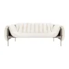 Canapé Puffy 2,5 places 205 cm, Natural-acier inoxydable