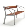 Canapé Vasa, Acajou, support en aluminium brut