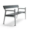Canapé Vilamoura, Lasure acajou noir, support en aluminium brut
