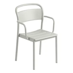 Chaise à accoudoirs Linear steel armchair, Grey (RAL 7044)