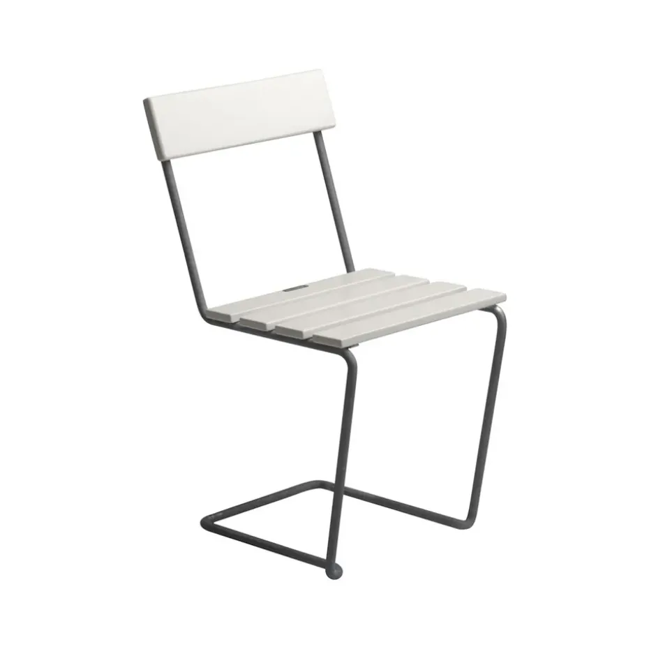 Chaise 1, Chêne laqué blanc-galvanisation à chaud