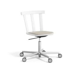 Chaise Alt sur pied pivotant avec assise rembourrée en bouleau, Hallingdal 65-103 grey/beige-blanc 21