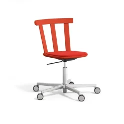 Chaise Alt sur pied pivotant avec assise rembourrée en bouleau, Vidar 4, 542 red-rouge fraise 44