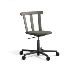 Chaise Alt sur pied pivotant avec assise rembourrée en bouleau, Hallingdal 65-153 dark grey-gris foncé 62