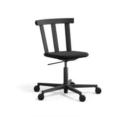 Chaise Alt sur pied pivotant avec assise rembourrée en chêne, Hallingdal 65-180 black-noir mat 99