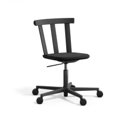 Chaise Alt sur pied pivotant avec assise rembourrée en bouleau, Hallingdal 65-180 black-noir mat 99