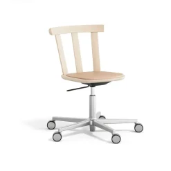 Chaise Alt sur pied pivotant avec assise rembourrée en bouleau, Elmoveget 22011-vernis mat clair