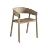 Chaise avec accoudoirs Cover assise revêtue de tissu, Remix 252-oak