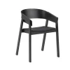 Chaise avec accoudoirs Cover assise revêtue de tissu, Remix 183-black