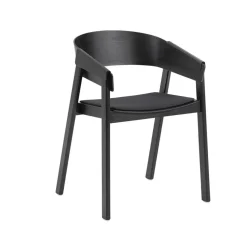 Chaise avec accoudoirs Cover assise revêtue de tissu, Remix 183-black