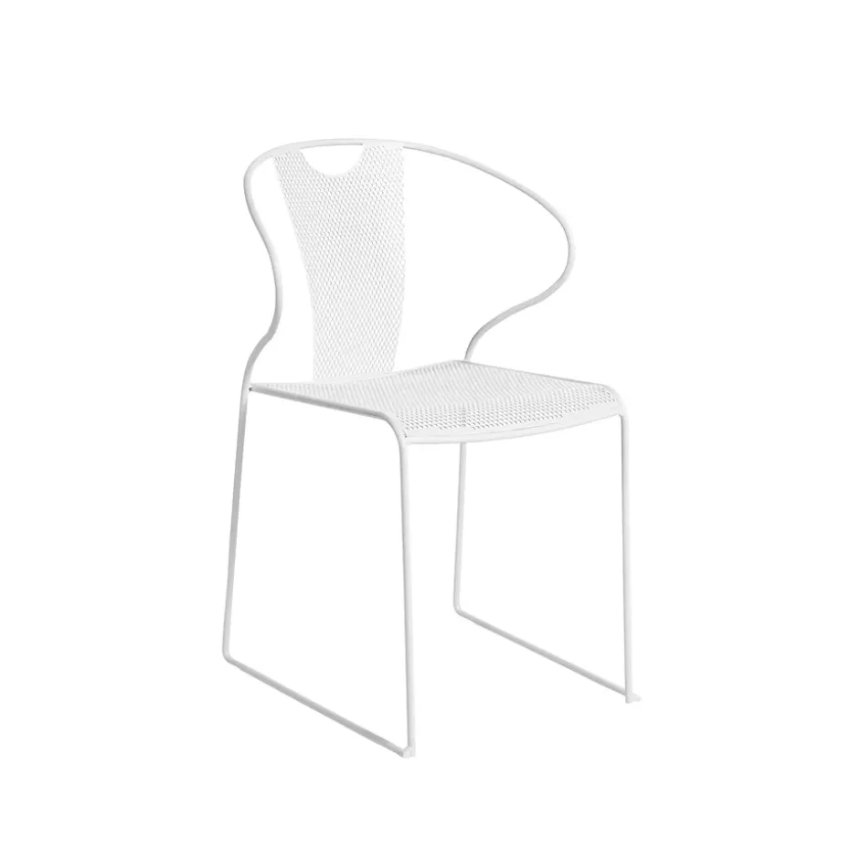 Chaise avec accoudoirs Piazza, Blanc