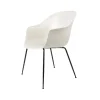 Chaise Bat, alabaster white, structure en acier noir
