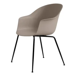 Chaise Bat plastique pieds noirs, New Beige