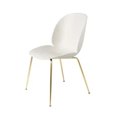 Chaise Beetle, Blanc albâtre, support en laiton
