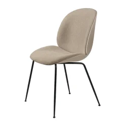 Chaise Beetle Front Upholstered, tissu light bouclé 003 beige, coque new, structure en acier noir
