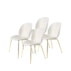 Chaise Beetle Lot de 4, Alabaster white-structure en laiton