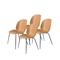 Chaise Beetle Lot de 4, amber brown, structure en acier noir