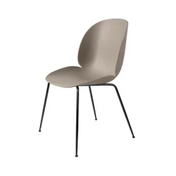 Chaise Beetle, Nouveau beige, support en acier noir