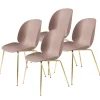 Chaise Beetle pieds en laiton Lot de 4, Sweet Pink