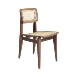 Chaise C-Chair, american walnut, rotin