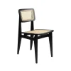 Chaise C-Chair, black stained oak, rotin
