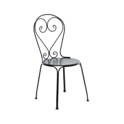 Chaise Classic No.1, Noir, siège en tôle