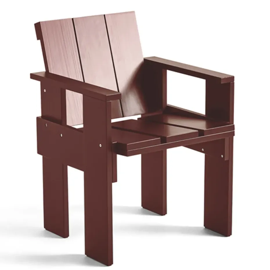 Chaise Crate Dining Chair, pin laqué, Iron red