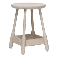 Chaise de bar Albert 50 cm, Chêne huilé blanc