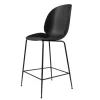 Chaise de bar Beetle plastique pieds noirs, noir