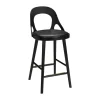 Chaise de bar Colibri 63 cm, Chêne lasuré noir-coussin noir