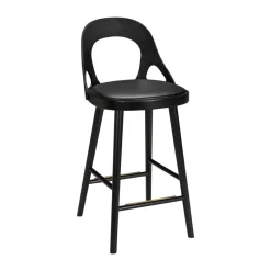 Chaise de bar Colibri 63 cm, Chêne lasuré noir-coussin noir