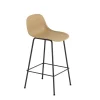 Chaise de bar Fiber Tube à dossier 65 cm, Ochre-Black (plastic)