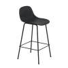 Chaise de bar Fiber Tube à dossier 65 cm, noir