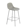 Chaise de bar Fiber Tube à dossier 65 cm, gris