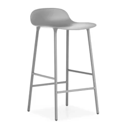 Chaise de bar Form Chair pieds en métal, gris