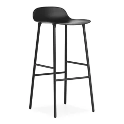 Chaise de bar Form pieds en métal 75 cm, noir