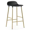 Chaise de bar Form pieds en laiton, Noir