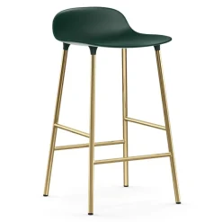 Chaise de bar Form pieds en laiton, Vert