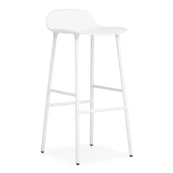 Chaise de bar Form pieds en métal 75 cm, blanc