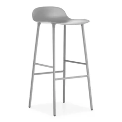 Chaise de bar Form pieds en métal 75 cm, gris