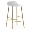 Chaise de bar Form pieds en laiton, Blanc