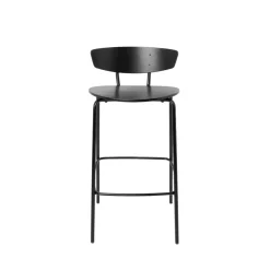 Chaise de bar Herman basse, noir