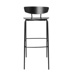 Chaise de bar Herman haute, Noir