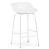 Chaise de bar Hyg pieds en métal 65 cm, Blanc